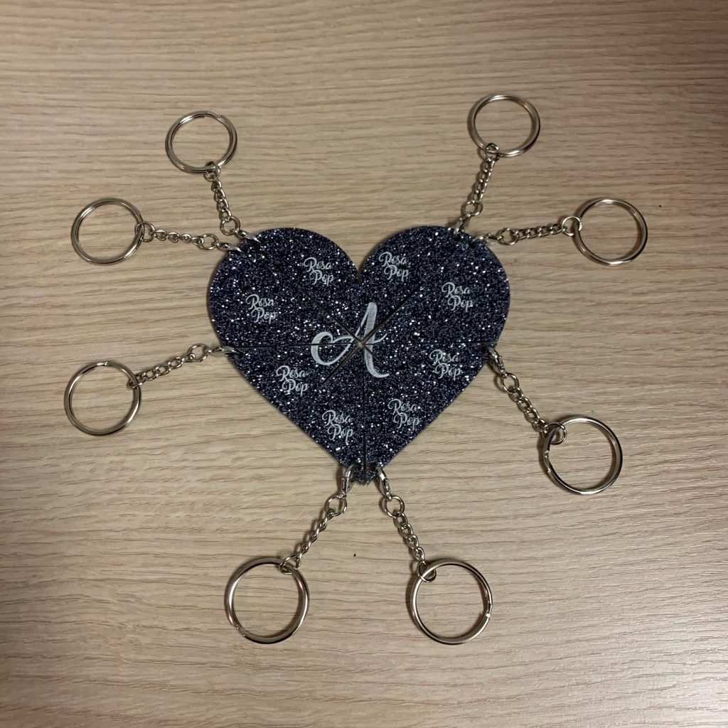 Portachiavi A Forma Di Cuore Con Chip Per Carrello Della Spesa - Ciondolo In Metallo Lucido
